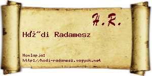 Hódi Radamesz névjegykártya
